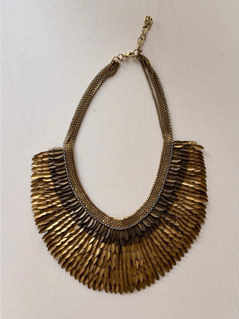 Stella & Dot Pegasus Gold Statement Fringe Collar Necklace - NEW 💛✨